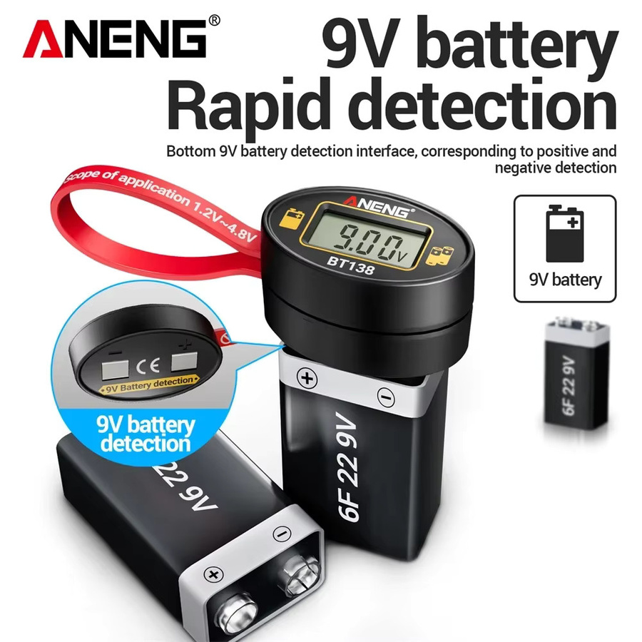 ANENG BT138 Digitaler Batterietester in Schwarz zur Kapazitätsanalyse von AAA, AA und Knopfzellen - Bild 2