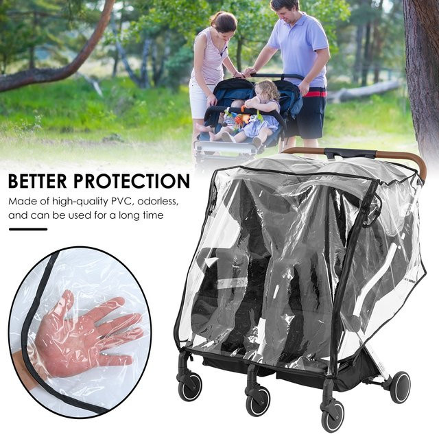 Ardo Transparenter Regenschutz für Zwillings-Kinderwagen als universeller Wind- und Staubschutz - Bild 1