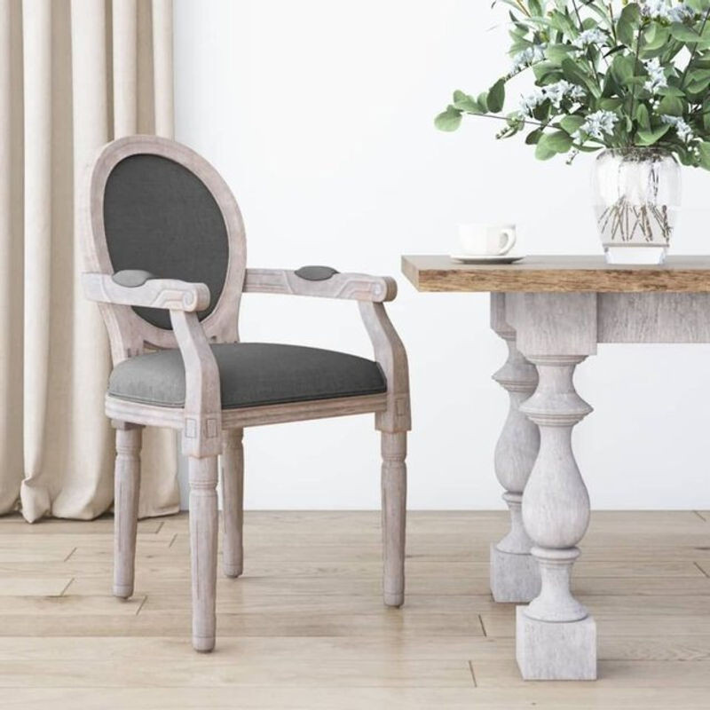 Esszimmerstuhl Vidaxl in Anthrazit aus Stoff und Massivholz, B/T/H: 54 x 56 x 96,5 cm - Bild 1