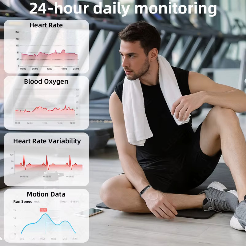 LIGE Smart-Armband für Herren in Schwarz mit Gesundheitsmonitor und wasserdichter Smartwatch-Funktion - Bild 4