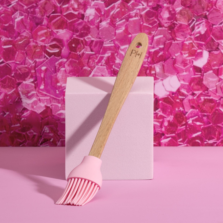 Paris Hilton Backpinsel Mini in Rosa aus Silikon und Holz, Länge: 21,5 cm - Bild 2