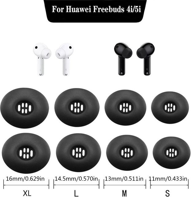 Silikon-Ohrstöpsel in Weiß für Huawei Freebuds 4i/5i, In-Ear Ersatz-Ohrpolster Größe XL, 1 Paar - Bild 1