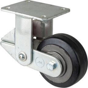BS Gefederte Schwerlastrolle T110.B81.125 in Schwarz und Silber mit Schraubbefestigung - Bild 1