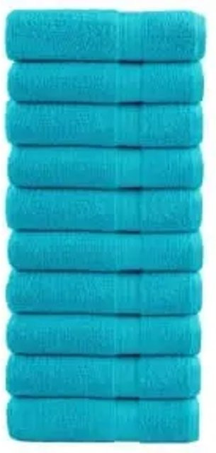 vidaXL Premium-Handtuch-Set aus 100% Baumwolle in Türkis, 10 Stück, 600 g/m2, B/H: 50 x 100 cm - Bild 1