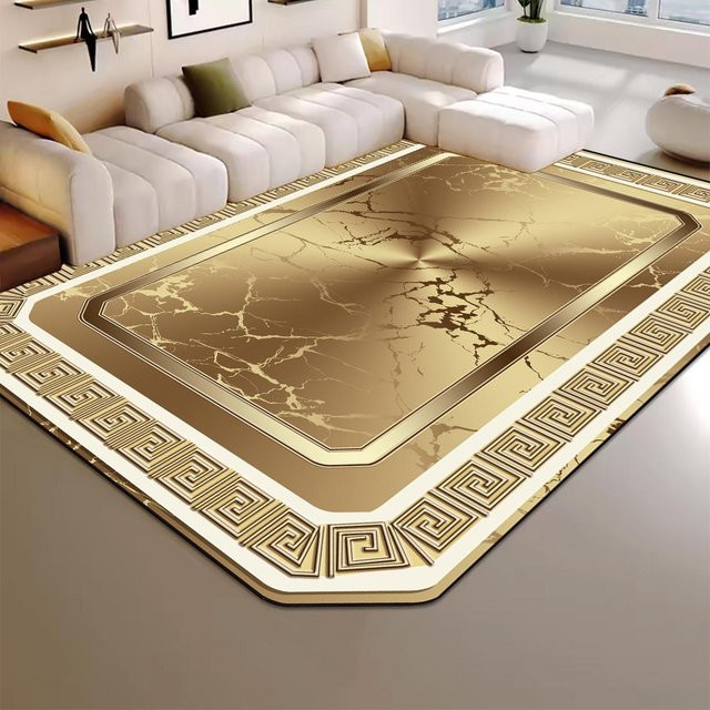 Karpetti Luxus Wohnzimmer Teppich in Gold, Waschbar und Rutschfest, B: 200 cm, T: 300 cm - Bild 1