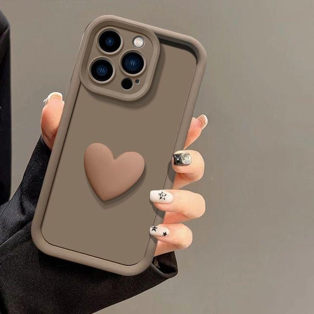 Realme C61 Handyhülle mit 3D Liebesherz Design, Matte Anti Drop Soft Cover in Grau - Bild 1