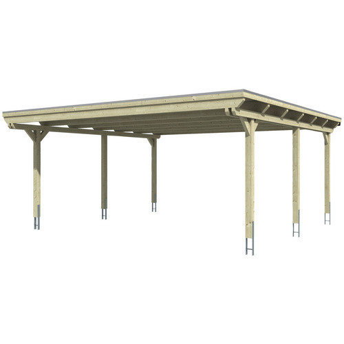 SKANHOLZ Carport Emsland aus Holz in Braun mit Regenrinne, B: 613 cm, T: 604 cm, H: 248 cm - Bild 2