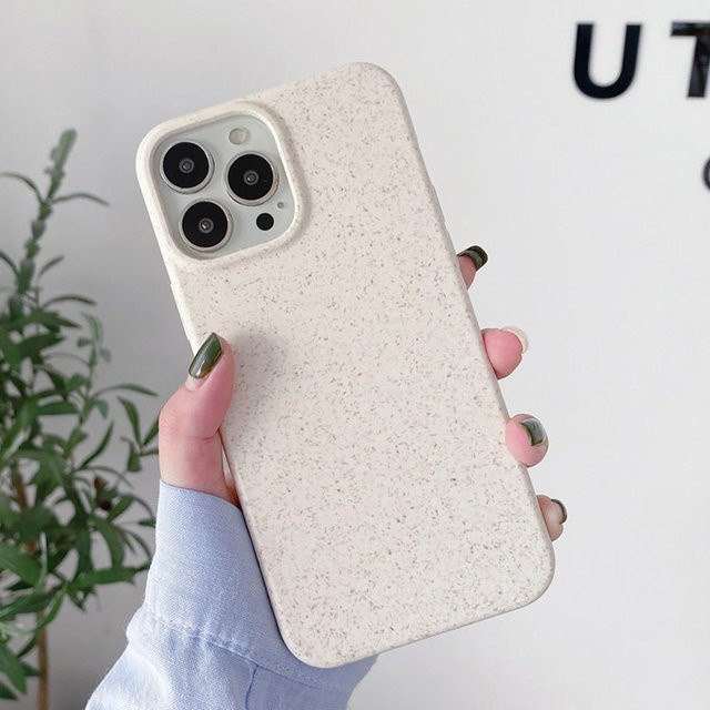 TUNEDEE Öko Biologisch Abbaubare Weizenstroh Handyhülle aus Weichem Silikon für iPhone, Farbe: Beige - Bild 1