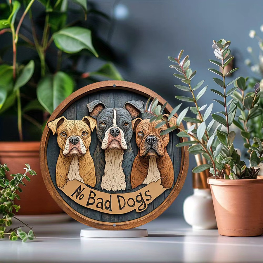 Rundes Boxer-Hundeschild aus Aluminium von Potdemiel, Mehrfarbig, Durchmesser: 20,32 cm - Bild 5