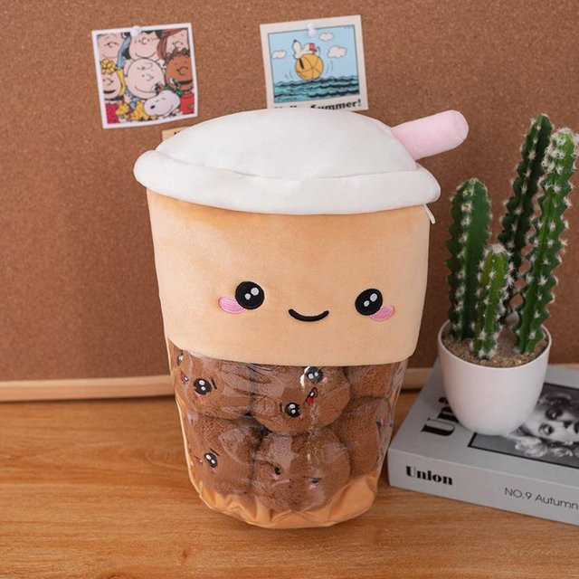 Binchi Fitness Bubble Tea Plüschtier, braun, 40cm, ab 14 Jahre - Bild 1