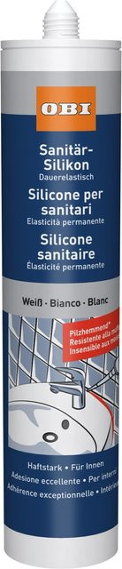 OBI Sanitär-Silikon Weiß, schimmelresistent, 310 ml - Bild 1