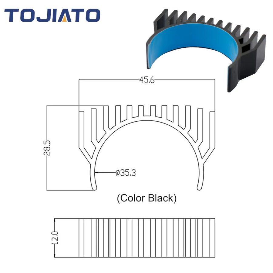 Tojiato Schrittmotor-Kühlkörper für Nema 14 Extruder in Schwarz, passend für K1, K1max, K1c und Voron Ender3 V3 zur Vermeidung von Überhitzung - Bild 2