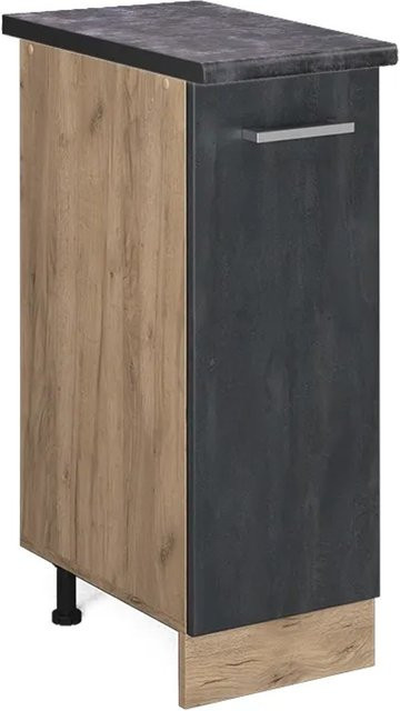 Vicco Apothekerschrank R-Line Medizinschrank in Schwarz und Anthrazit mit Eiche Korpus - Bild 1