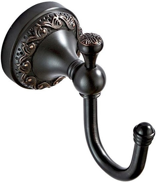 Wandhaken aus massivem Messing in Schwarz Antik für Badezimmer und Kleidung - Bild 1