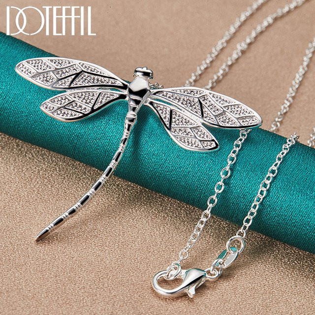 DOTEFFIL Libellen-Anhänger, 925 Silber, Zirkonia, Damen, 40–75 cm - Bild 1