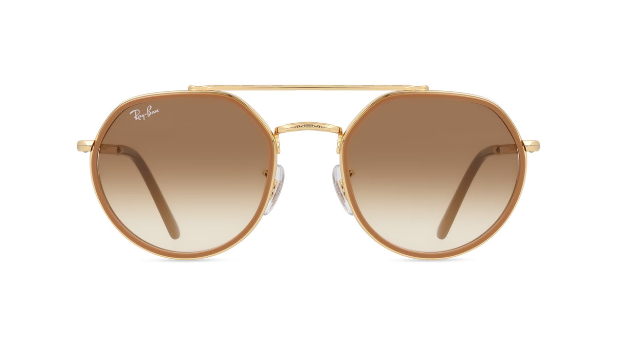 Ray-Ban RB3765 Sonnenbrille, Vollrand, Quadratisch, Metall, Unisex, Gold, Brown - Bild 1