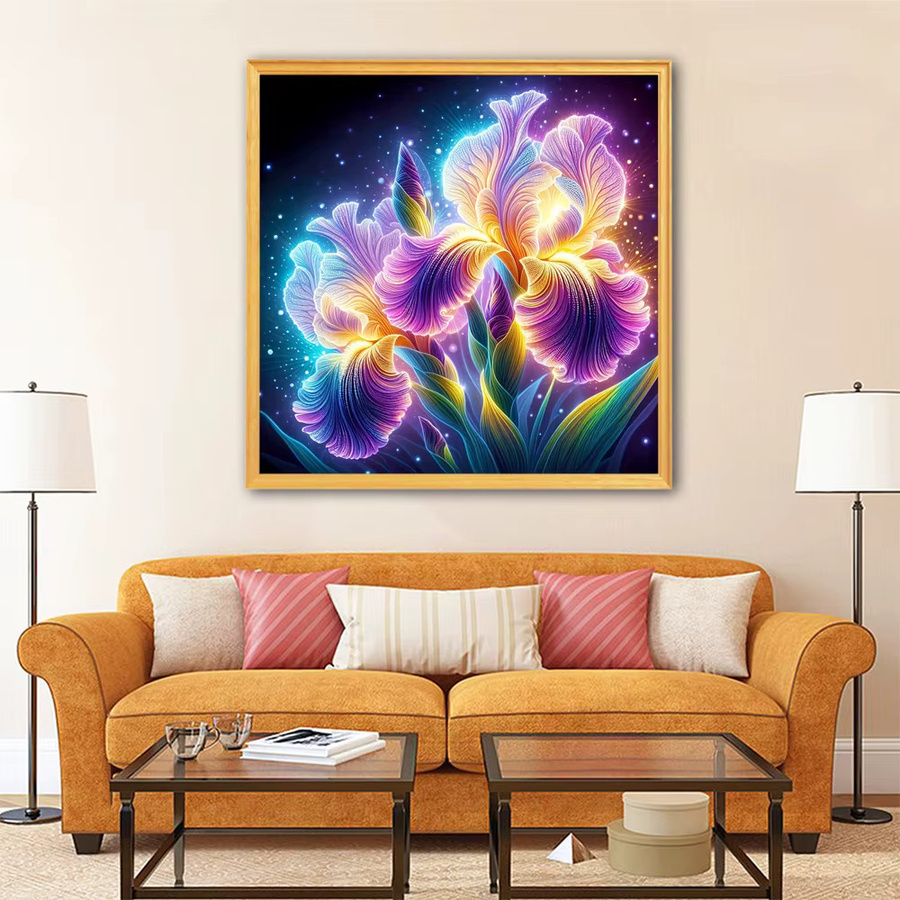 EverShine DIY Diamantmalerei Iris Blume 5D Mosaik Bild mit runden Steinen in Multicolour, B/H: 20 x 20 cm - Bild 3