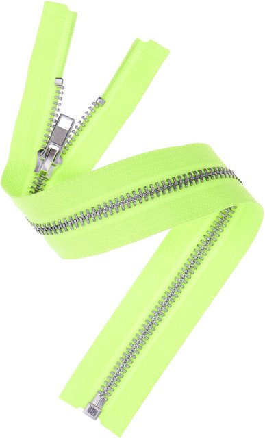Rico Design Metall Reißverschluss 5mm in Silber, Gelb und Grün, Länge: 30 cm - Bild 1