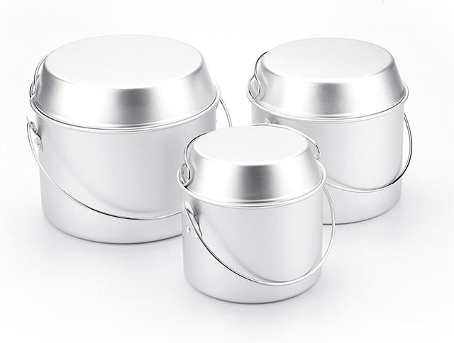 TOMTOP JMS Camping Kochset aus Aluminium mit Topf und Pfanne in Silber - Bild 1