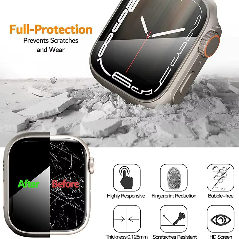 Apple Uhrenzubehör, Screen Protector Abdeckung, White Black, Unisex - Bild 3