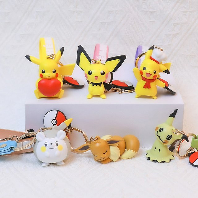 Pokemon Schlüsselanhänger Pikachu Eevee Pichu Mimikyu Togedemaru, PVC, Action Figure - Bild 1