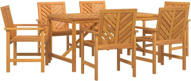 vidaXL 6-teiliges Garten Esszimmer Set aus Massivholz Akazie in Braun - Bild 1