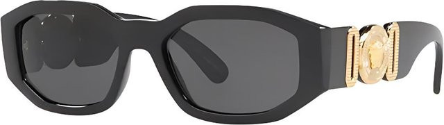 Versace VE4361 Sonnenbrille, Vollrand, Hexagonal, Kunststoff, Herren, Schwarz, Gold - Bild 2