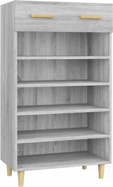 vidaXL Schuhschrank Grau Sonoma aus Holzwerkstoff mit Türen und Schubladen, B/T/H: 60 x 35 x 105 cm - Bild 1