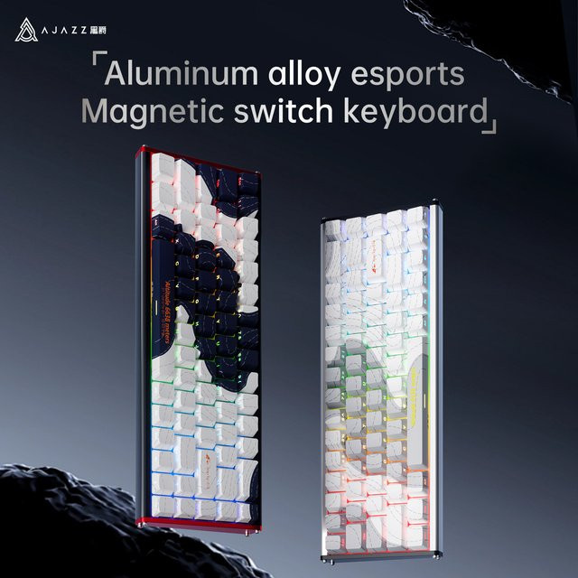 AJAZZ ALUX68 PLUS Aluminium Gaming-Tastatur mit Hall-Effekt Magnetischen Schaltern, Kabelgebunden, 8K Abtastrate, Schwarz/Multicolor - Bild 1