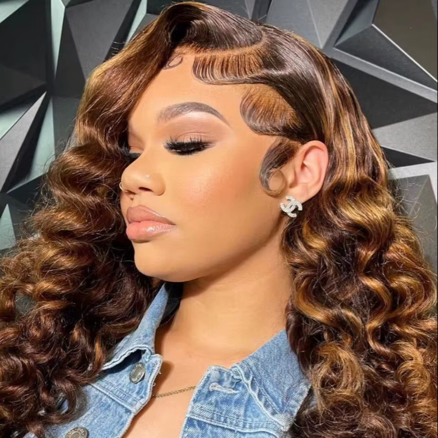 FIUMER Deep Wave Echthaarperücke, HD Lace Front, 34 Zoll, 250% Dichte - Bild 2