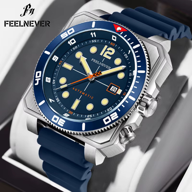 LIGE Armbanduhr Automatik, Edelstahl, Blau, Herren - Bild 2