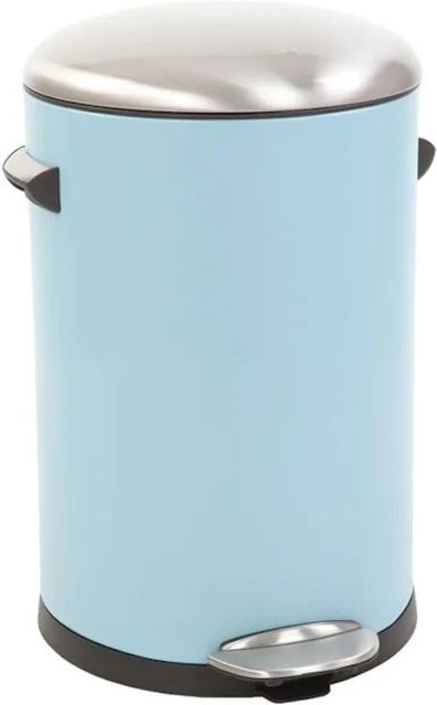 PROREGAL Retro Treteimer mit markanten Griffen und Kugelkappe in Hellblau, 12 Liter, Höhe: 41,2 cm, Durchmesser: 25 cm - Bild 1