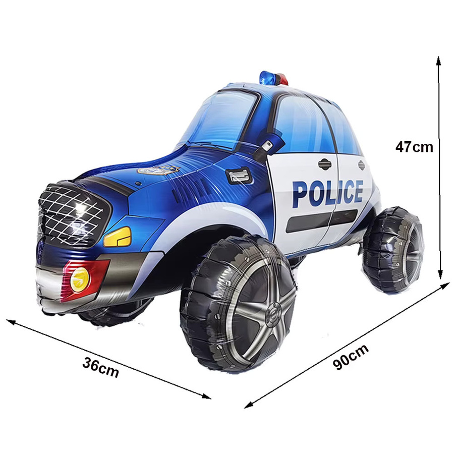 Polizei-Party-Ballon-Dekorationen, Polizeihund und Auto, Folie, 3D-Luftballons - Bild 2