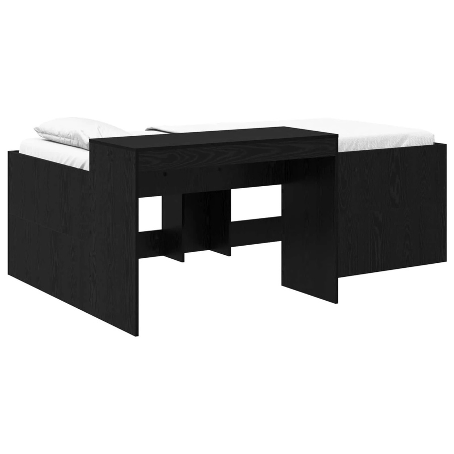 vidaXL Hochbett mit Schreibtisch für Kinder in Schwarz, B/T: 100 x 200 cm - Bild 2
