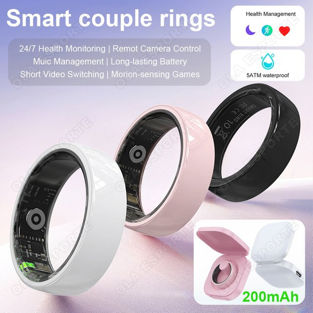 Ola Esporte Intelligenter Smart Ring HT30 in Schwarz mit Bluetooth, Herzfrequenz- und Schlafüberwachung sowie Sportmodi für Unisex - Bild 1