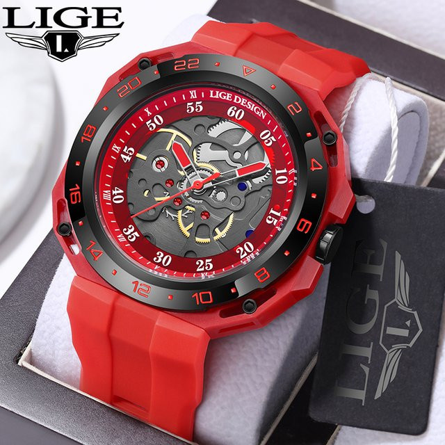 LIGE Armbanduhr Quarz, Silikon, Bunt, Herren - Bild 1