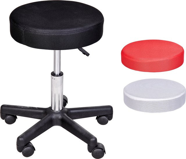 HOMCOM Rollhocker für Massage mit höhenverstellbarer Drehfunktion und drei Schonbezügen in Schwarz von Aosom - Bild 1