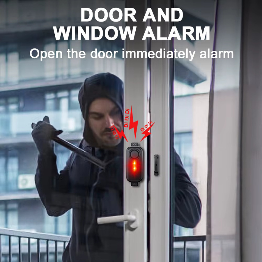 Extractme Outdoor-Tür-Fenster-Magnetalarm in Schwarz mit 108 dB, kabelloser Sensor und IP66 wasserdichtem Gehäuse für Heimsicherheit und Diebstahlschutz - Bild 2