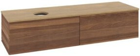 V&B Waschtischunterschrank Antao mit Frontstruktur in Warm Walnut, Breite: 160 cm, Tiefe: 50 cm - Bild 1
