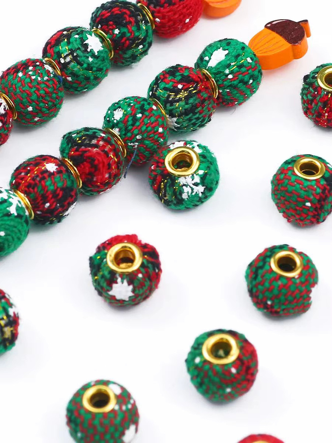 JHNBY Perlen Weihnachtsstern, Rot, Grün, 15 mm, Bunt, Unisex - Bild 7