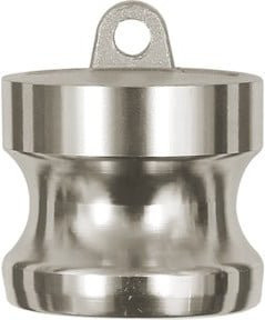 Riegler Kamlok-Verschlussstecker Typ DP aus Edelstahl ES 1.4401 in Silber, Größe 1 1/4 Zoll, Stecker-Ø 46 mm - Bild 1