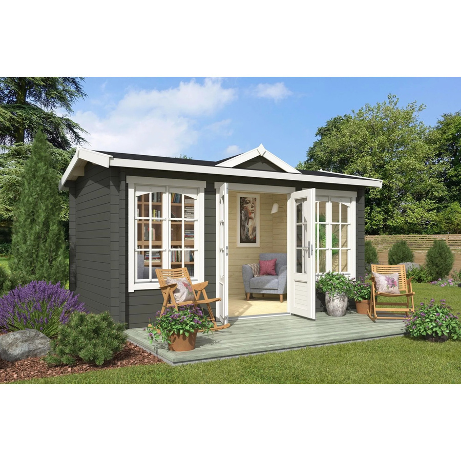 Lasita Gartenhaus Kensington Maja in Grüngrau mit Satteldach, B/T/H: 292,1 x 292,1 x 239,4 cm - Bild 2