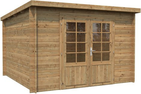 Palmako Ella Holz-Gartenhaus aus Fichte in Hellbraun mit Flachdach und Blockbohlenbauweise B/H/T: 323 x 214 x 300 cm - Bild 2