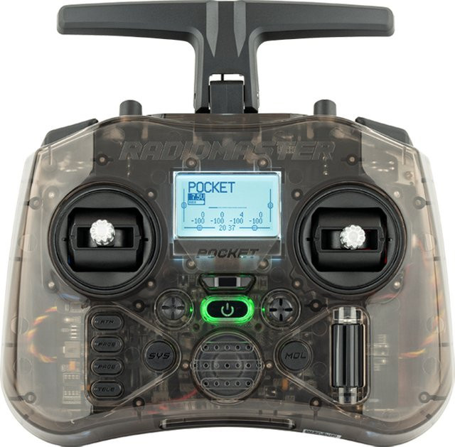 RadioMaster Pocket Hall Gimbal-Sender Fernbedienung mit EdgeTX ExpressLRS oder MPM CC2500 in Transparent - Bild 1