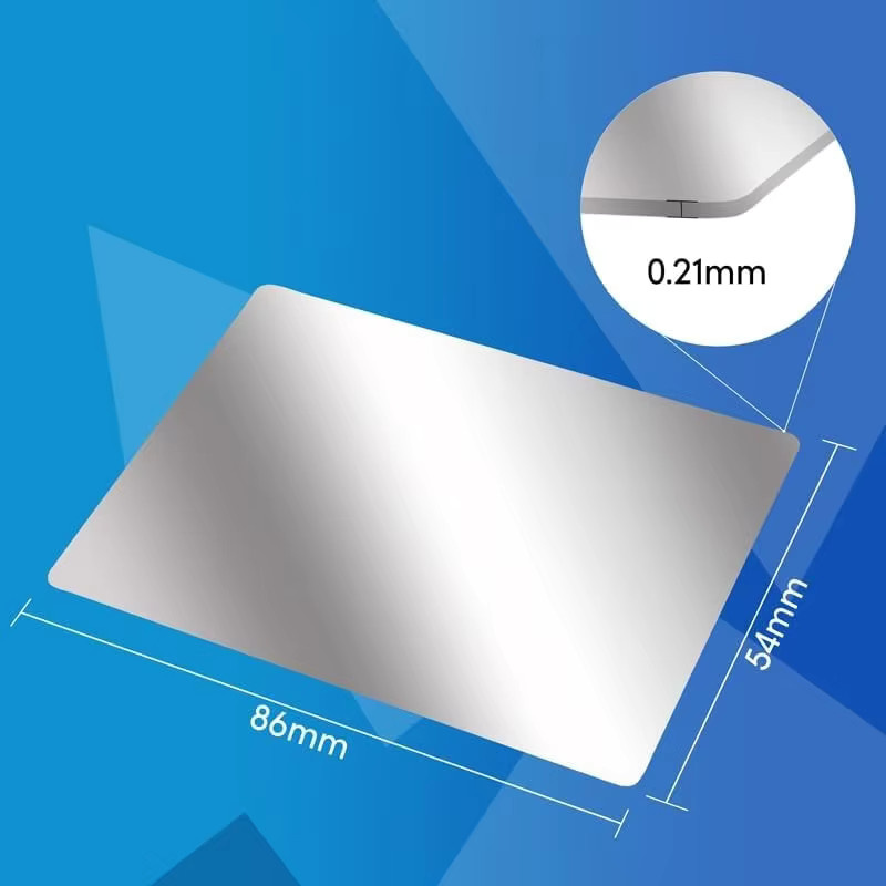 100 Stück Blanko Metall-Visitenkarten aus Aluminium zum Lasergravieren und Bedrucken für dein DIY-Projekt, B: 86 mm, H: 54 mm - Bild 2