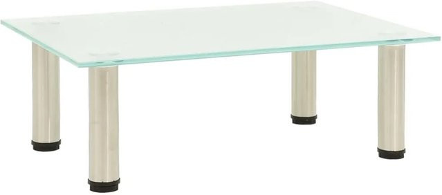 vidaXL TV-Tisch aus mattem Hartglas und Edelstahl in modernem Design, B/T/H: 75 x 40 x 35 cm - Bild 1