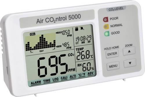 TFA Dostmann AirCO2ntrol 5000 Kohlendioxid-Messgerät in Weiß - Bild 1