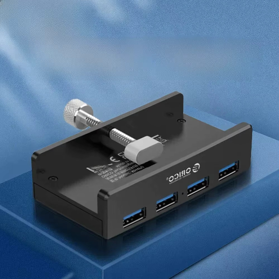ORICO USB 3.0 Hub mit Netzteil und Clip-Typ als Splitter Adapter für schnelle Datenübertragung, Schwarz - Bild 5
