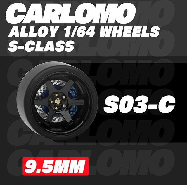 Carlomo S-Klasse Räder, 4er Set, mit Gummireifen, 1/64 - Bild 1