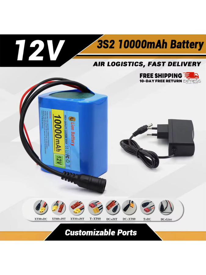 Aleaivy Lithium-Ionen-Akku 12 V mit 10 Ah und Ladegerät 12,6 V in Blau - Bild 4